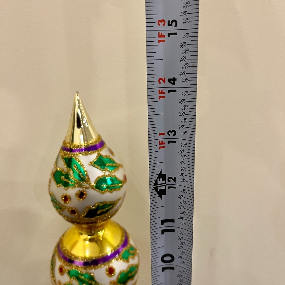 Christopher Radko Retired Vintage Extremely Rare HOLLY RIBBONS FINIAL 1993 - Picture 12 of 14